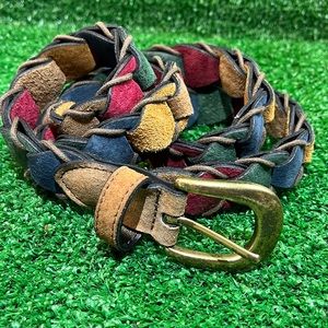 Pig Split Vintage Multicolored Belt Size large